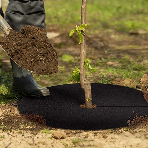 20.47 Inch Non-Woven Tree Mulch Ring（8 Pack）, Weed Barrier Mat,Degradable Tree Mulch Used to inhibit Weed Growth and Landscape Weed Control Plant Root Protection