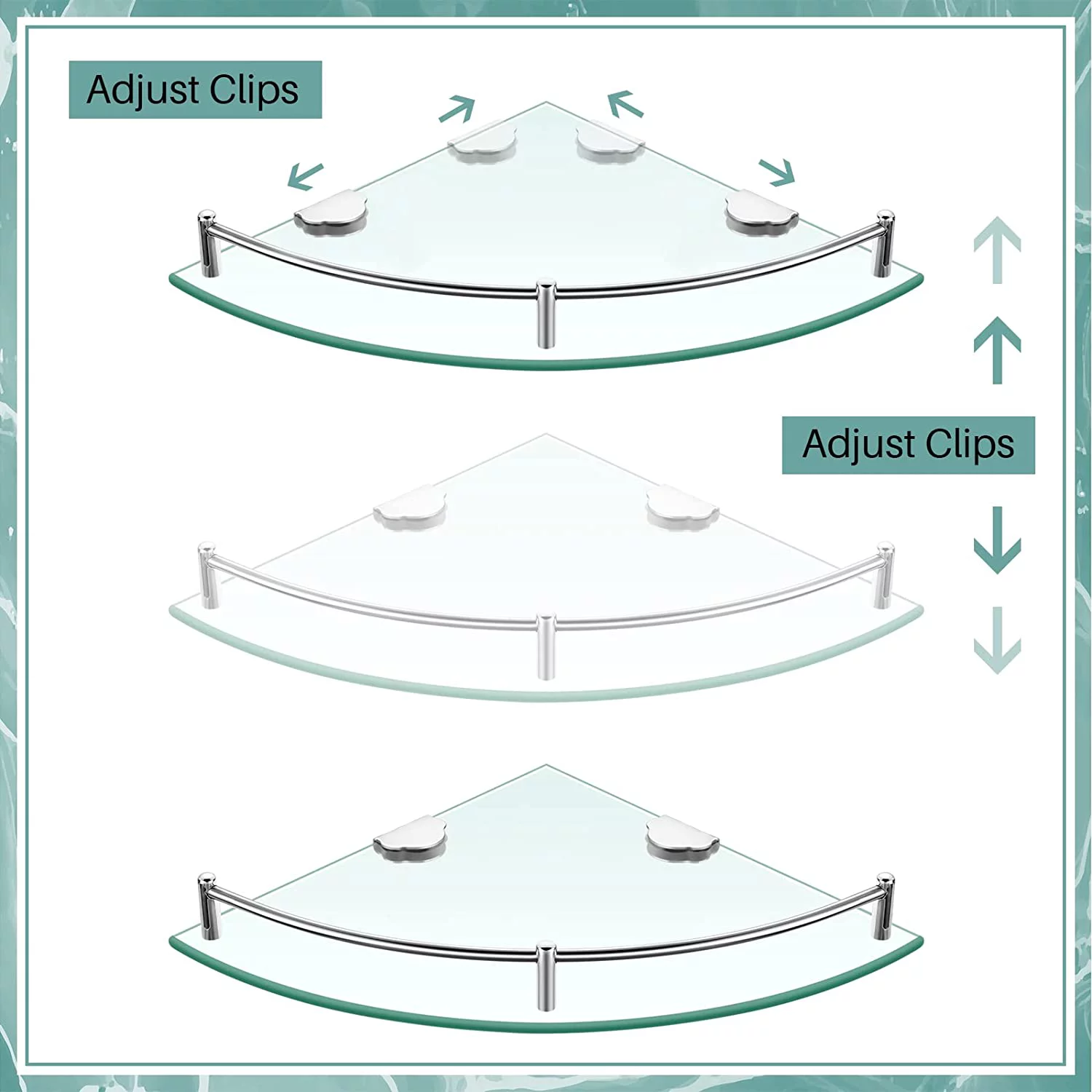 Lefree 4 Pack Bathroom Shelf Tempered Glass Floating Wall Shelves