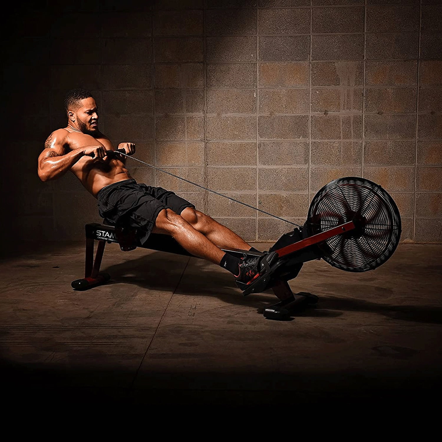 Stamina Exercise Foldable X Air Rower Rowing Machine w/ LCD Display, Red