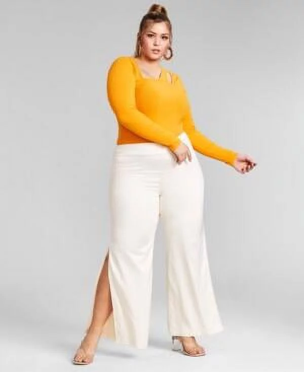 MSRP $99 Nina Parker Trendy Plus Size Side Slit Pants Size 2X