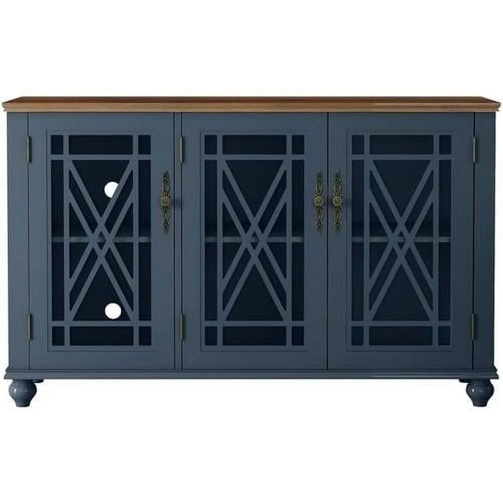 Vintage Wood Kitchen Accent Buffet Sideboard Cabinet - Navy