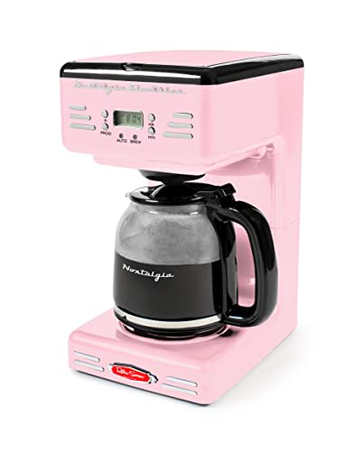 Nostalgia Retro 12-Cup Programmable Coffee Maker With LED Display, Automatic Shut-Off & Keep Warm, Pause-And-Serve Function, Aqua
