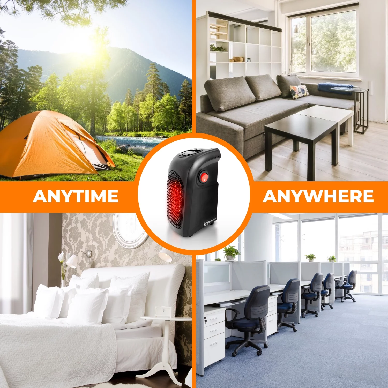 Warm-Living 400W Personal Digital Programmable Plugin Heater With Remote, Black