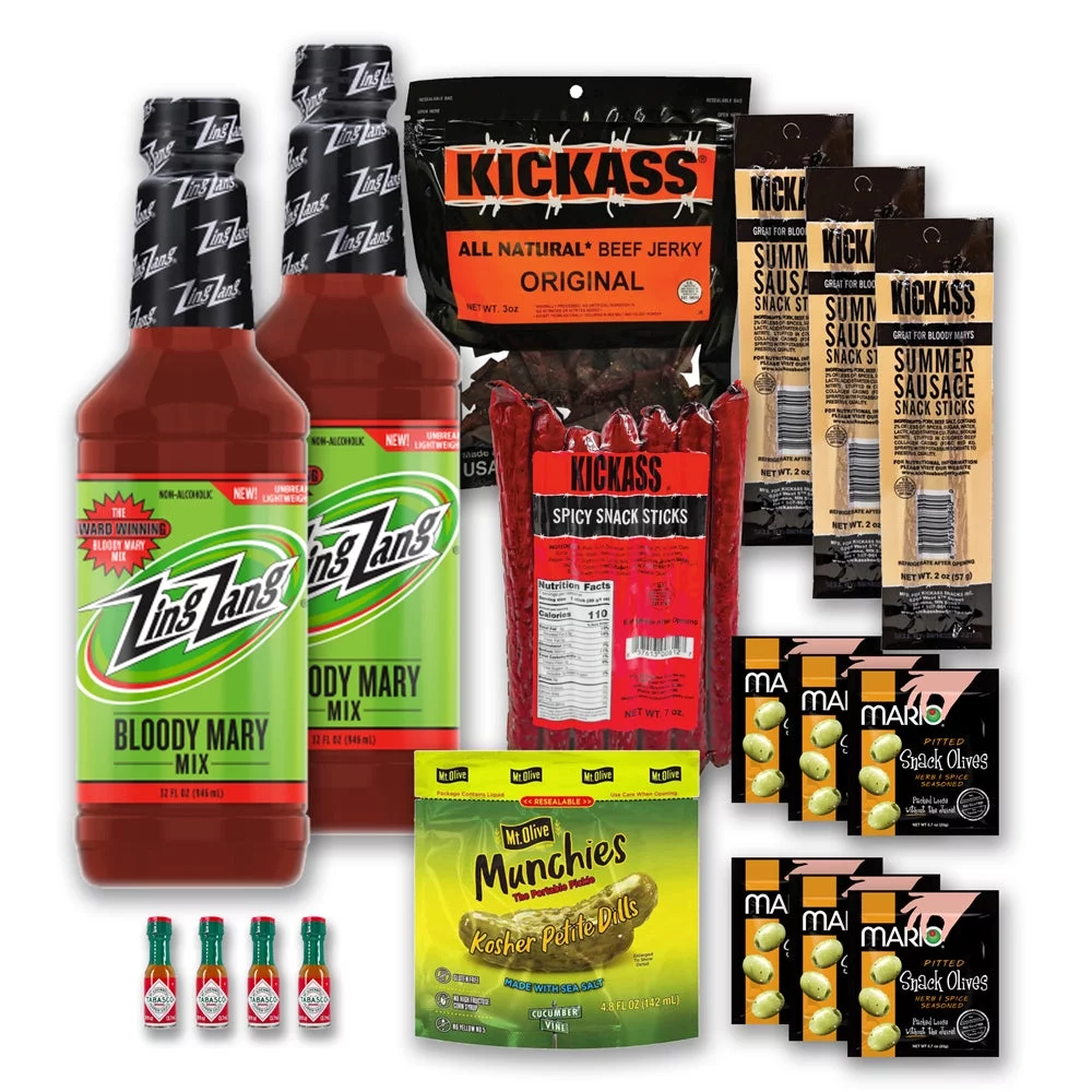 The LakeHouse 18 Piece Ultimate Bloody Mary Gift Box with Zing Zang - Just Add Vodka - Gifts for Men