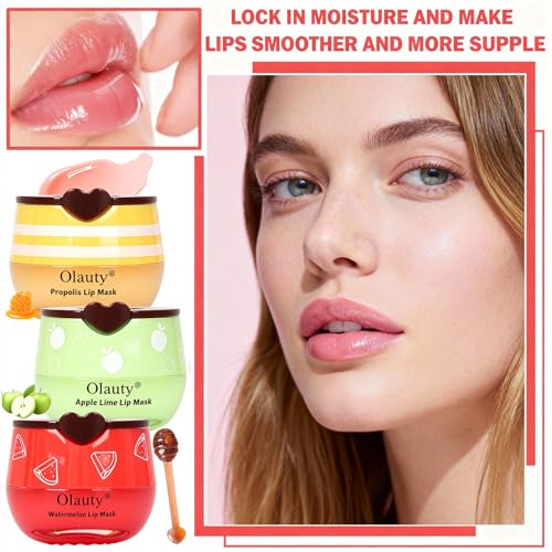 6 PCS Bee Lip Balm Mask Honey Pot, Honey Lip Balm Bulk, Moisturizing Lip Sleep Masks Hydrating Prevention Dry and Crack Lip Scrubs, Propolis Lip Mask Overnight Reduce Lip Lines