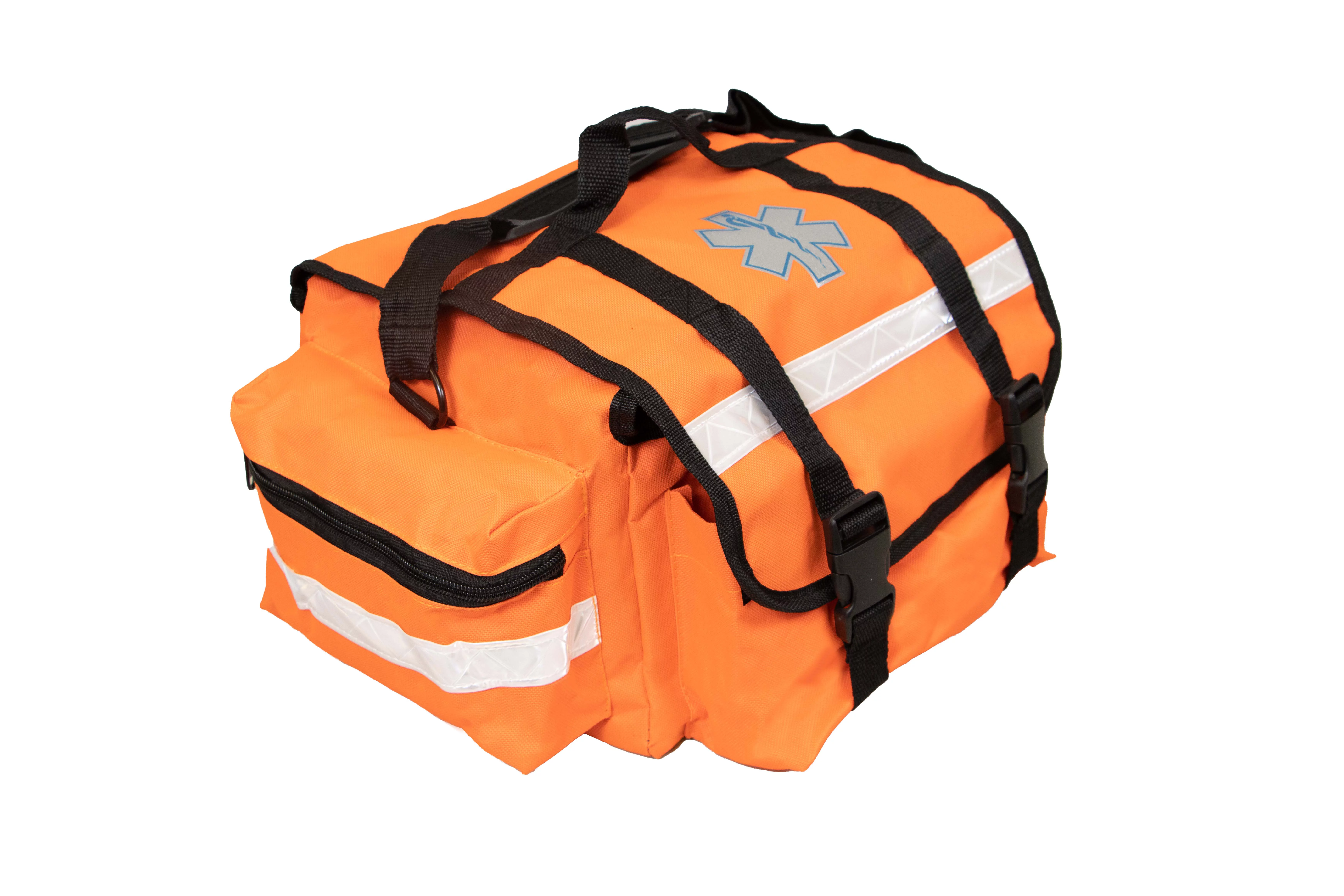 Primacare KB-RO74-OWM First Responder Bag for Trauma, Professional Multiple Compartment Kit Carrier for Emergency Medical Supplies, Orange, 17 x 7 x 9 inches