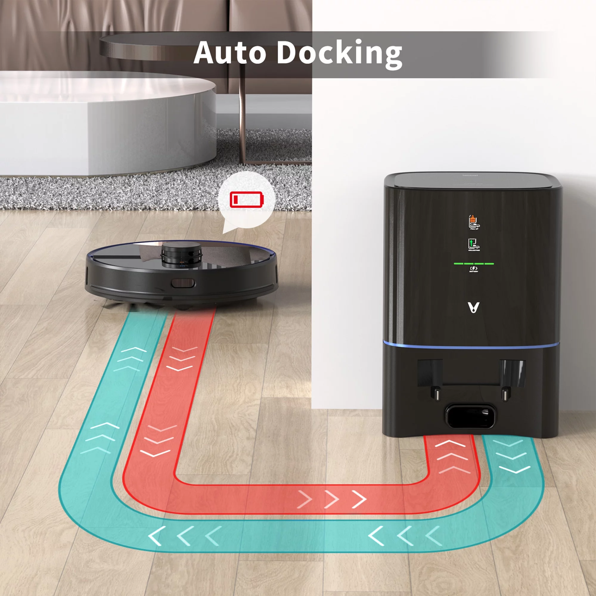 VIOMI S9 Smart Robot Vacuum Cleaner w/ Auto Self Emptying & Alexa, Black