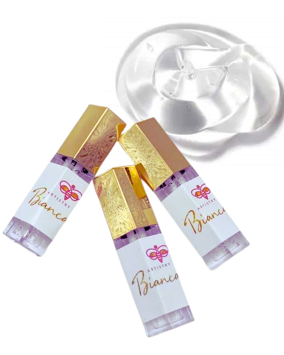 Artistry By Bianca B, LLC :Bee Clear LipGlass: Handmade Non Sticky Organic All Natural Vanilla Scented Lip Gloss (6 ml-Applicator)