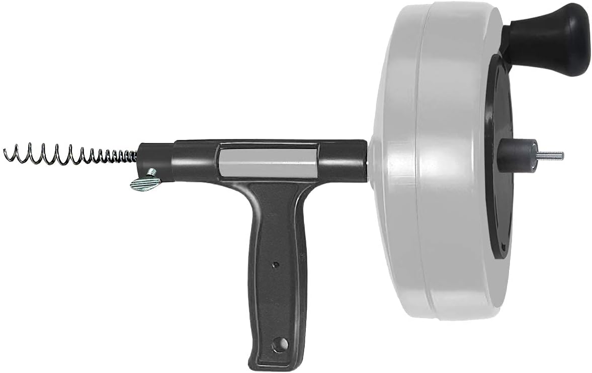 DrainX 50-FT Steel Power Pro Drum Auger Plumbing Snake with Drill Attachment | Use Manually or Powered | Heavy Duty Cable with Work Gloves and Storage Bag Included