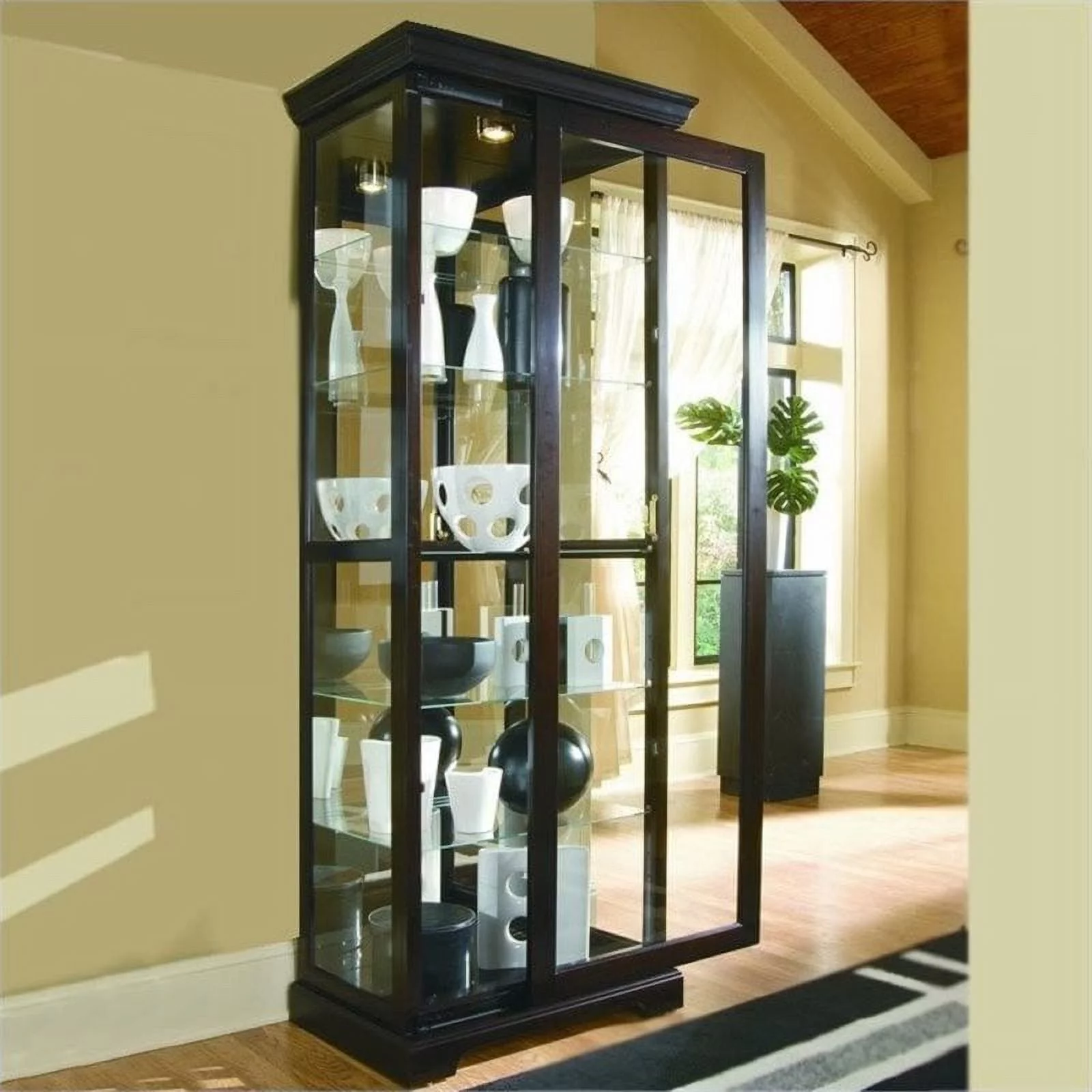 Beaumont Lane Curio Cabinet in Chocolate Cherry