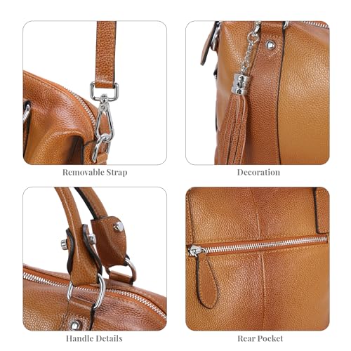 HESHE Womens Genuine Leather Handbags Purse Crossbody Satchel Tote Bags Ladies Real Leather Bags