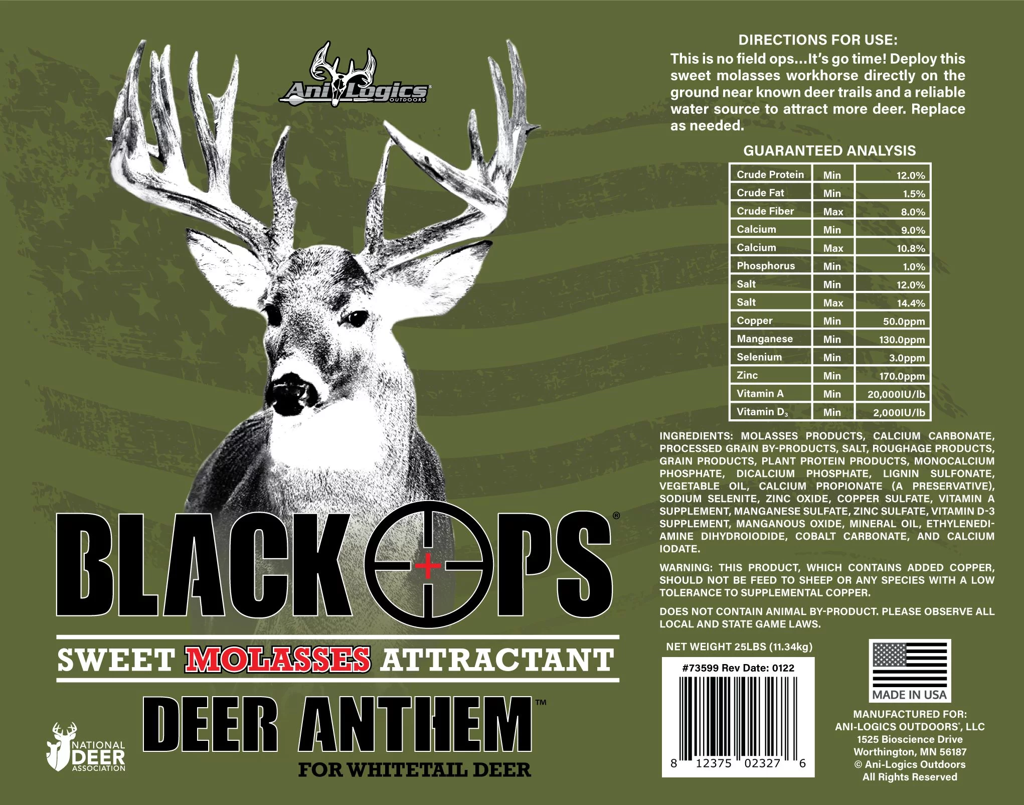 Ani-Logics Outdoors Black Ops Deer Anthem 25 lb Block, 2 Pack