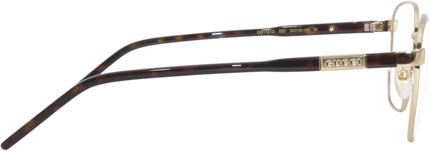 Gucci GG1161O 002 Gold Square Men's Eyeglasses