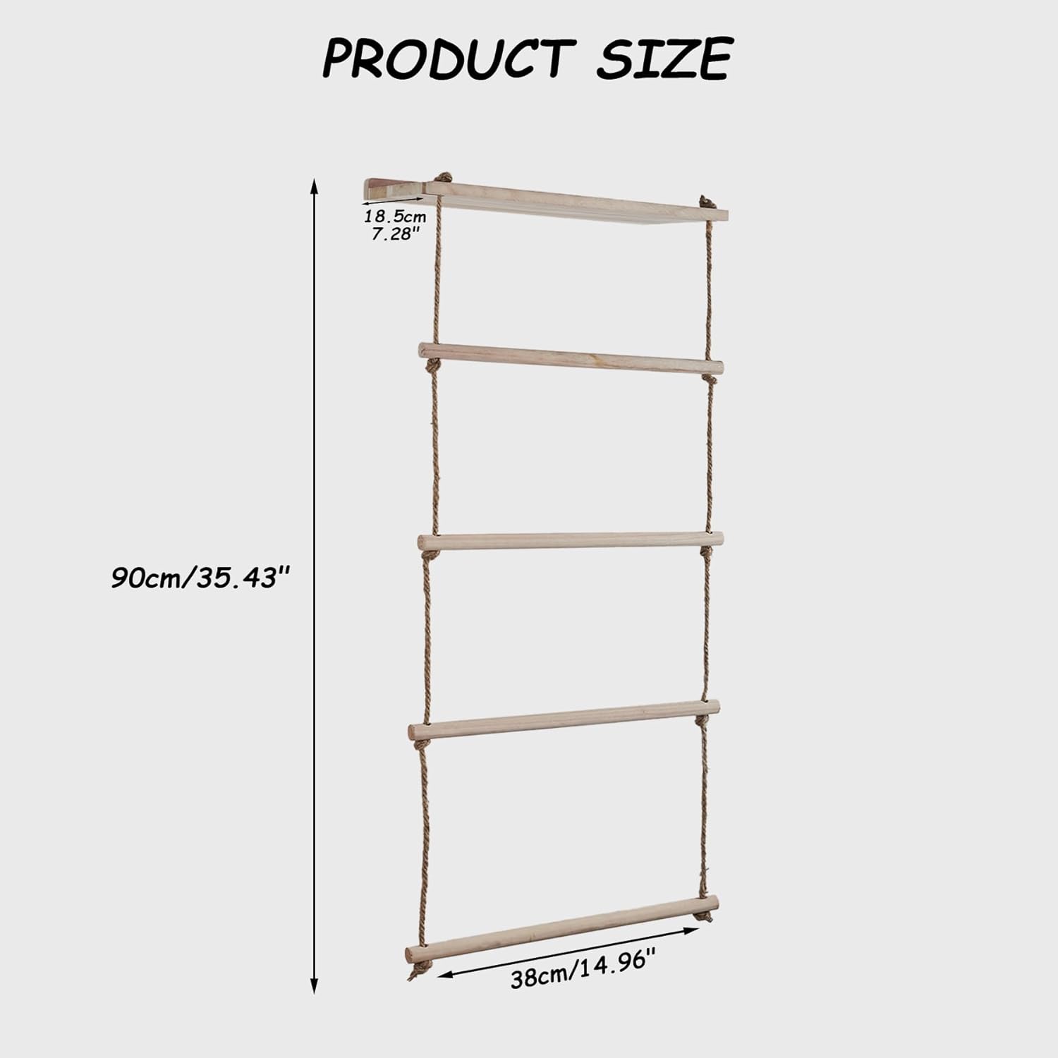 Blanket Ladder - Blanket Ladders for the Living Room, Wooden Blanket Ladder Farmhouse Decorative, Wall Rack Quilt Blanket Holder Ladder for Bedroom Easy to Assemble Ladder Shelves for Bathroom Bedroom