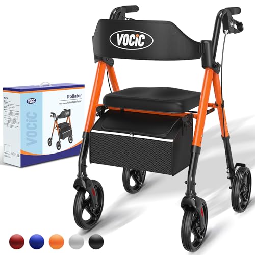 Walkers for Seniors,Foldable Walker with Seat,Rollator Walker with Durable Aluminum,8