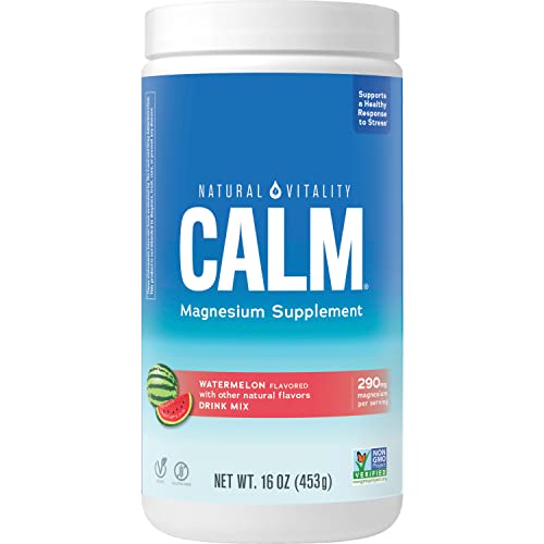Natural Vitality Calm, Magnesium Citrate Supplement, Anti-Stress Drink Mix Powder, Gluten Free, Vegan, & Non-GMO, Original Unflavored, 16 oz