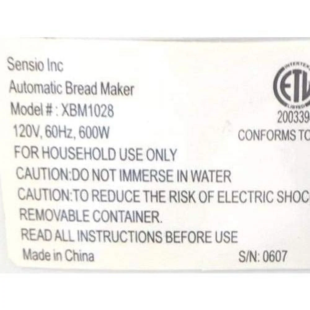 Paddle For Food Network Sensio Bread Maker Model XBM1028