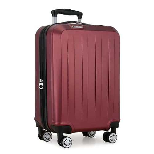 Elite Luggage Expandable Hardside Spinner Luggage, Black, 21