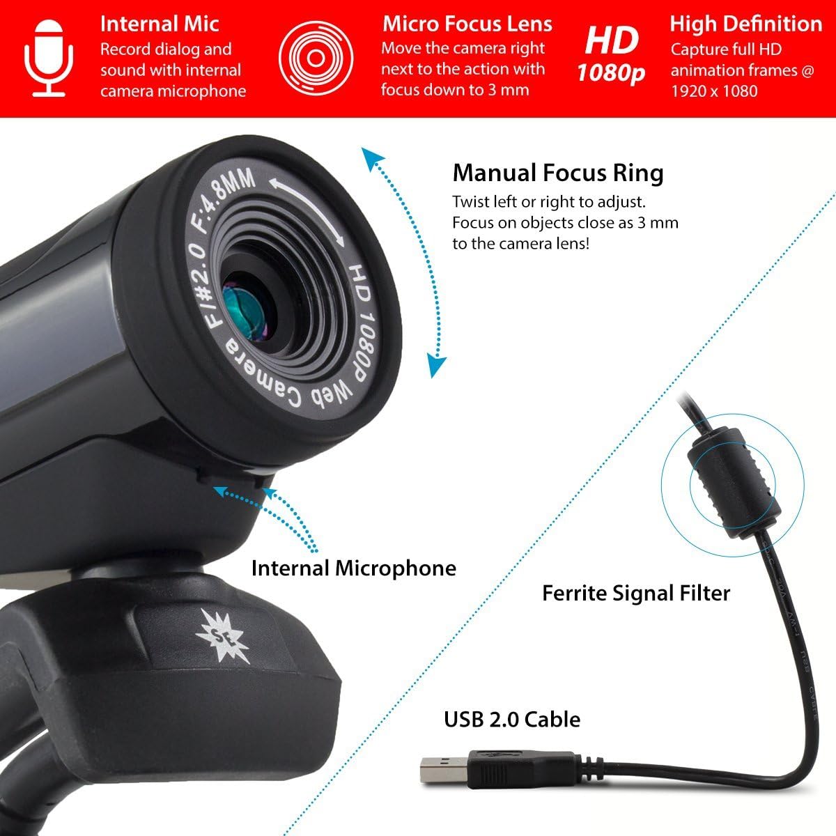 Stopmotion Explosion: Complete HD Stop Motion Animation Kit | Stop Motion Animation Software with Full HD 1080P Camera, Animation Software & Book (Windows & OS X)