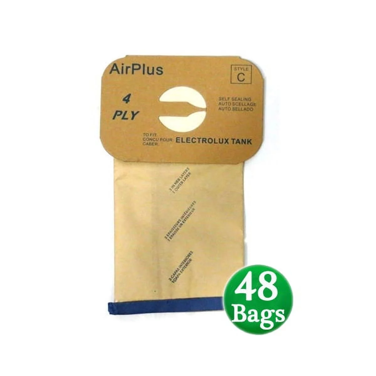 Electrolux Airplus 4 Ply Tank Vacuum Cleaner Style-C Paper 48Bags # 805FPC