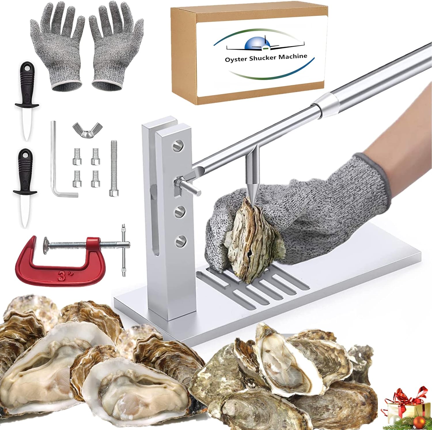 Oyster Shucker Machine Stainless Steel Oyster Shucker Tool Set Oyster Clam Shucking Kit Oyster Clam Opener Machine Oyster Sheller Practical Tool For Hotel Buffets And Homes And Gift Oyster Opener