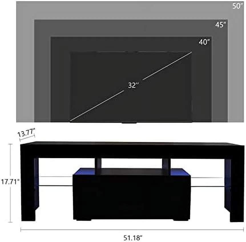 NLIBOOMLife Modern TV Stand with 2  Cabinets Entertainment Center for 65 inch TV Simple Television Media Console Table with 2 Open Shelves Wood TV Unit for Home Living Room Bedroom Lounge