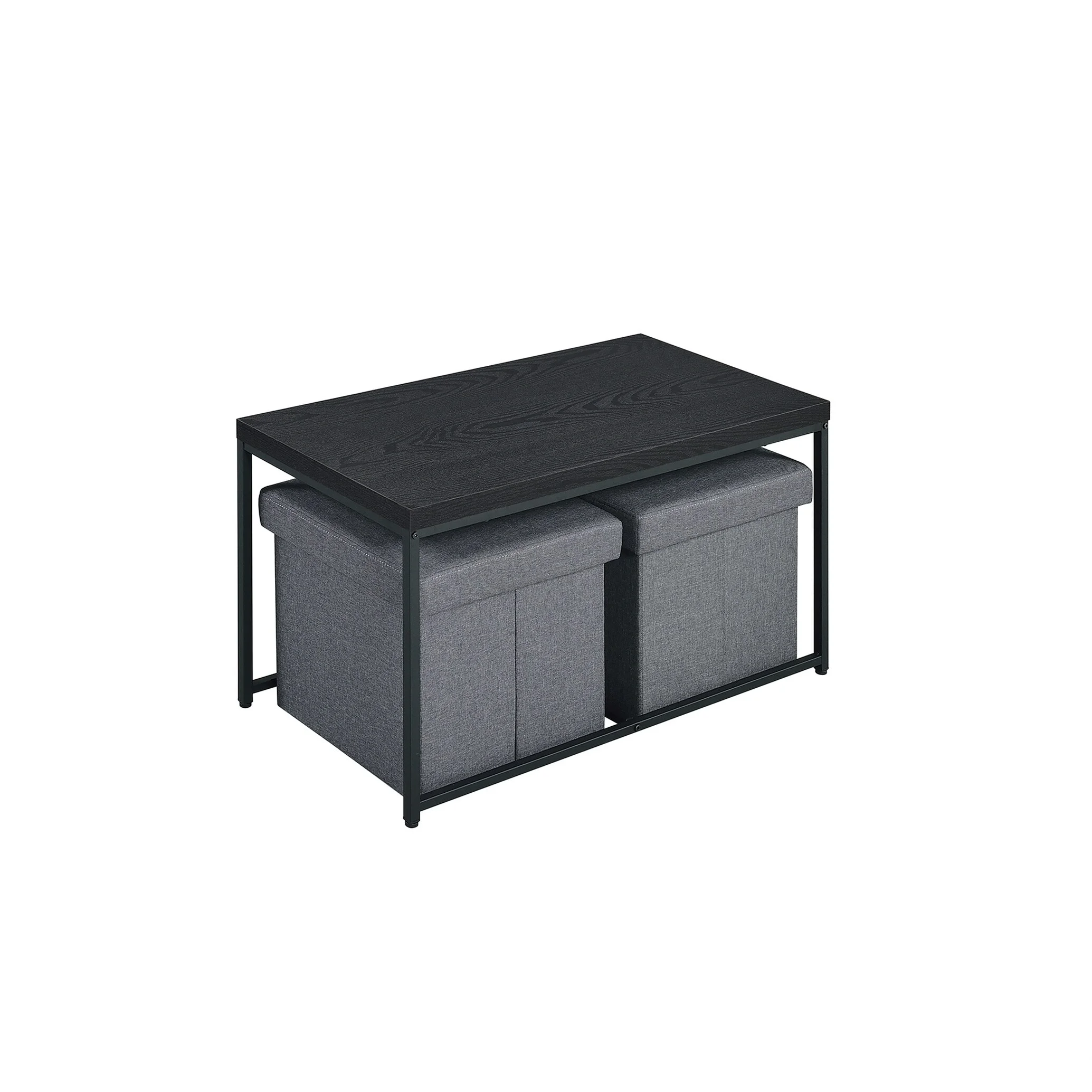 YJTONWIN Oak Wood Grain 3 Piece Coffee Table Set Brown Oak