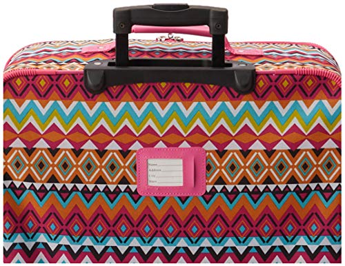 Rockland Vara Softside 3-Piece Upright Luggage Set, Expandable,Black dot, (20/22/28)