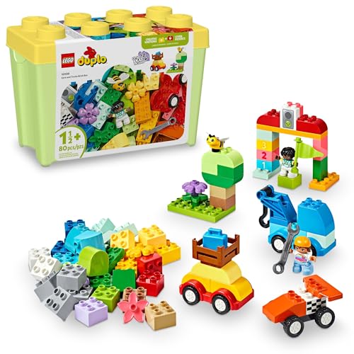 LEGO DUPLO Classic Cars and Trucks Brick Box Playset, Educational STEM Toy, Preschool Building Set for Toddlers Aged 18 Months Plus, Learning Toy to Develop Fine Motor Skills, 10439