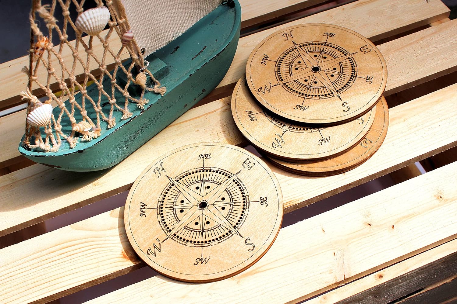 Compass Coasters - set of 4