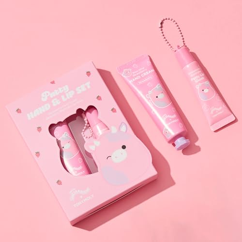TONYMOLY x Squishmallows Cam the Cat 2-Piece Set – Coconut Milk Hand Cream & Frosted Milk Lip Gloss – Cute Korean Skincare & Beauty Gift for Women & Teens