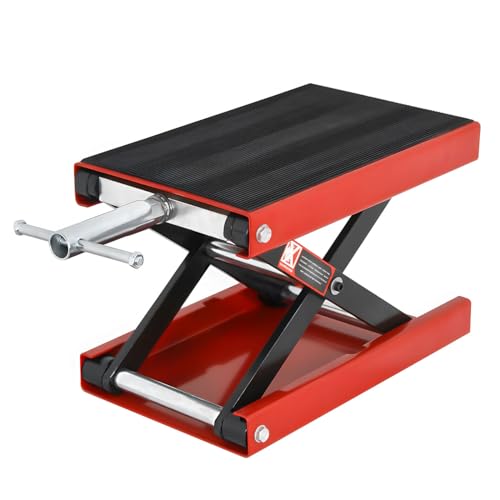 Smartxchoices Motorcycle Lift 1100 LB Capacity Wide Deck Motorcycle Center Scissor Lift Jack Hoist Stand for Street Bikes Cruisers Touring Motorcycles ATVs