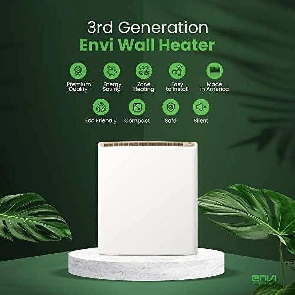 220 volt hardwired electric panel wall heater for home, energy efficient, child safe, quiet, great for bedrooms, bathrooms, office, kitchen, garage, tip-over ion, comfort-level thermostat