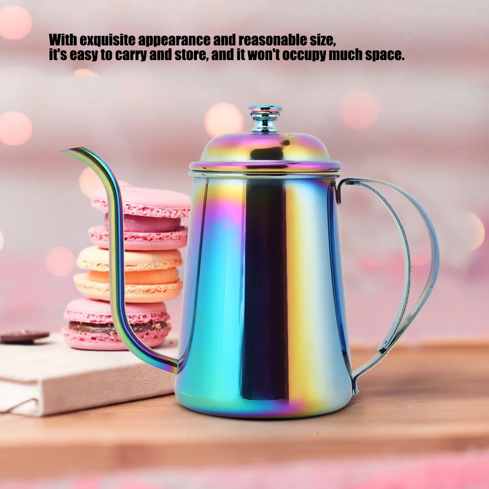 NIKOU Coffee Pot Kettle Drip Hand Punch Pots Gooseneck Pot, 650ML Stainless Steel Maker Long Mouth