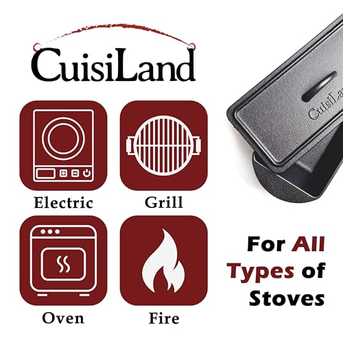 Cuisiland Rectangular Cast Iron Bread Loaf Pan, Heavy Duty 11x4.75x4,25