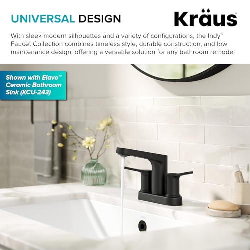 KRAUS Indy Single Handle One Hole Bathroom Sink Faucet in Chrome, KBF-1411CH