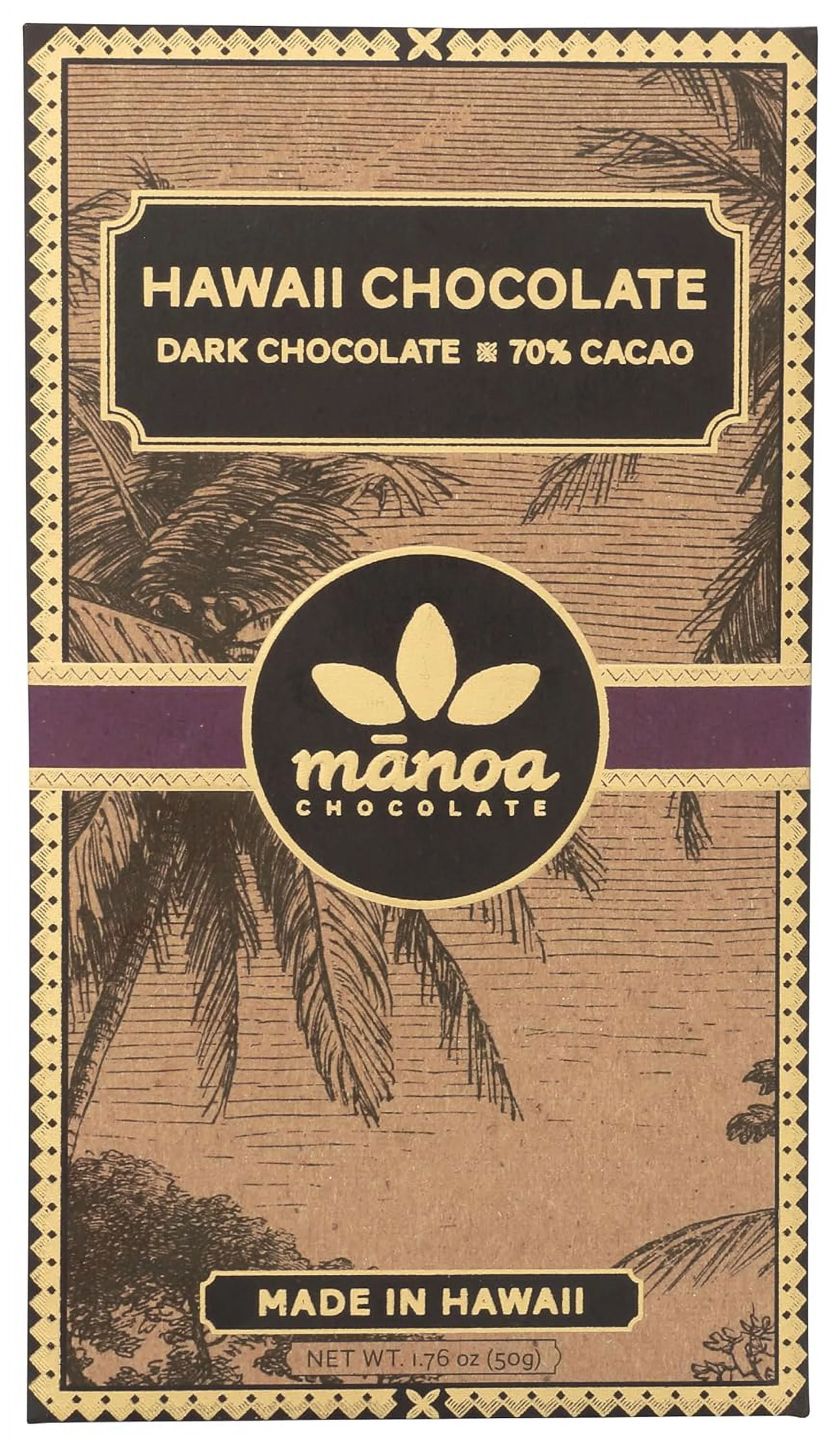 CHOCOLATE Hawaiian Dark Chocolate Bar, 2 OZ