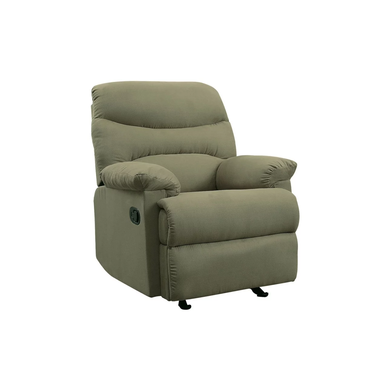 Deby 35 Inch Modern Recliner Foam Cushioned Seat Microfiber Sage Green- Saltoro Sherpi