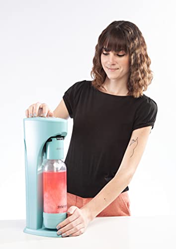 Drinkmate OmniFizz Sparkling Water and Soda Maker, Carbonates Any Drink, Bubble Up Bundle - Includes Two 60L CO2 Cylinders, One Carbonation Bottle, and Fizz Infuser (Arctic Blue)