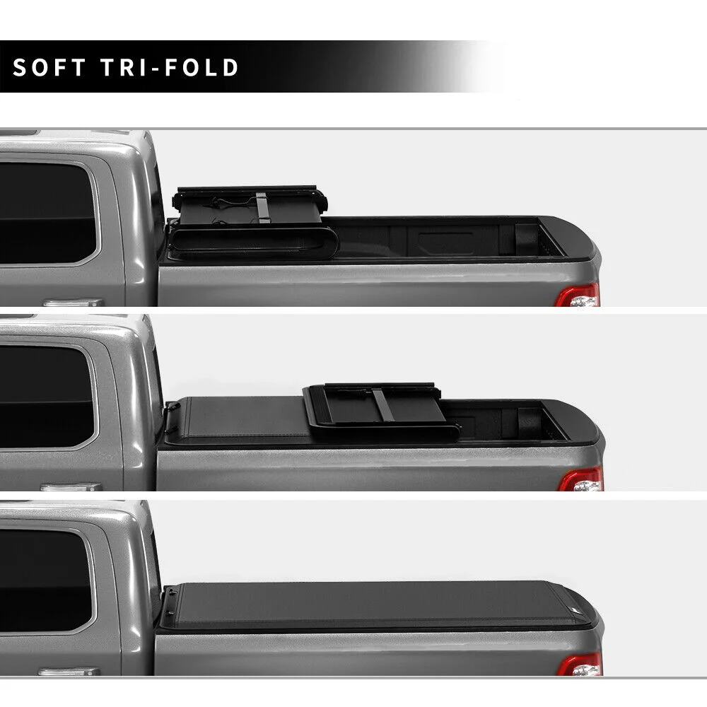 Ledkingdomus 5.5 ft Bed Tonneau Cover Soft Tri-fold for 2017-2023 Nissan Titan Truck Top
