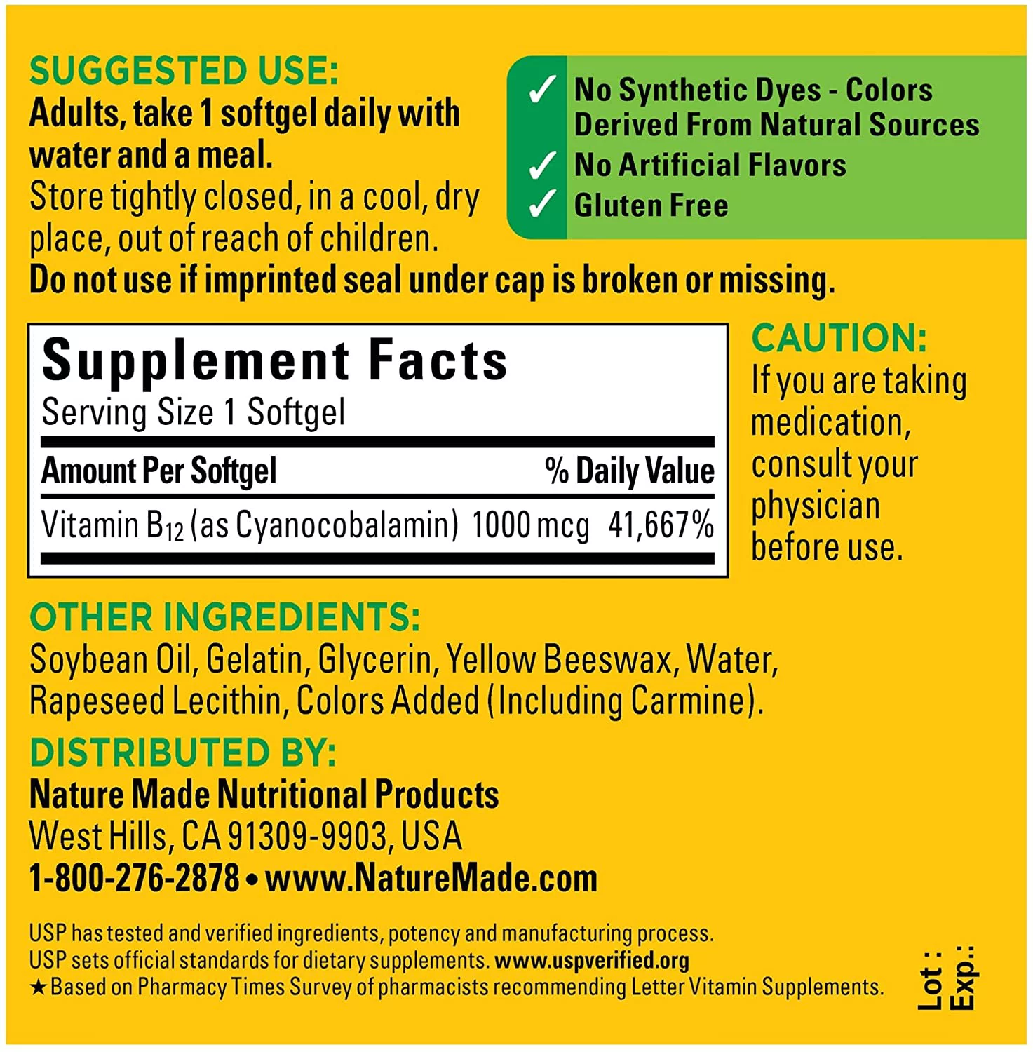 Vitamin B12 1000 mcg Softgels, 150 Count Value Size