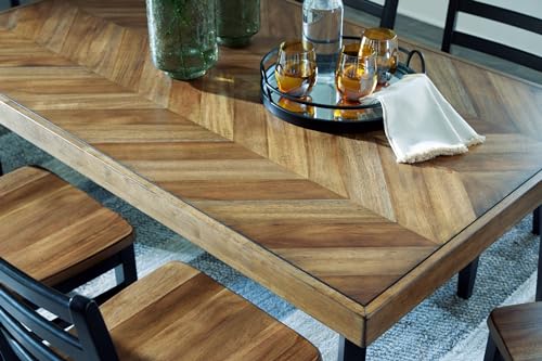 Signature Design by Ashley Caitbrook Rustic 7 Piece Dining Set, Include Table and 6 Chairs, Gray