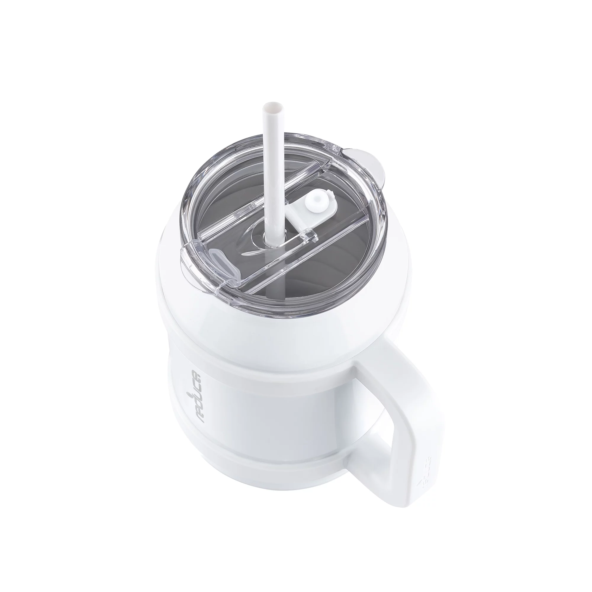 Reduce Vacuum Insulated Stainless Steel Cold1 Mug with Lid and Straw, White, 50 fl oz