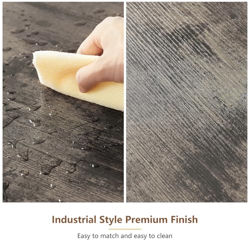 Tatub Bar Table with Stools Set of 2, Industrial 3 Piece Counter Height Small Dining Sofa Table and Chairs Set of 2, Brown