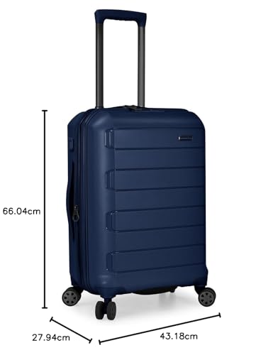 Traveler's Choice Pagosa Indestructible Hardshell Expandable Spinner Luggage, Black, 22