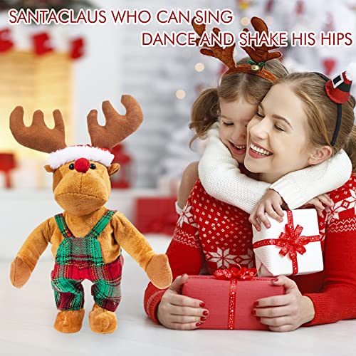 Dancing Rudolph The Red-Nosed Reindeer Animated Plush Toy Christmas Singing Stuffed Animals