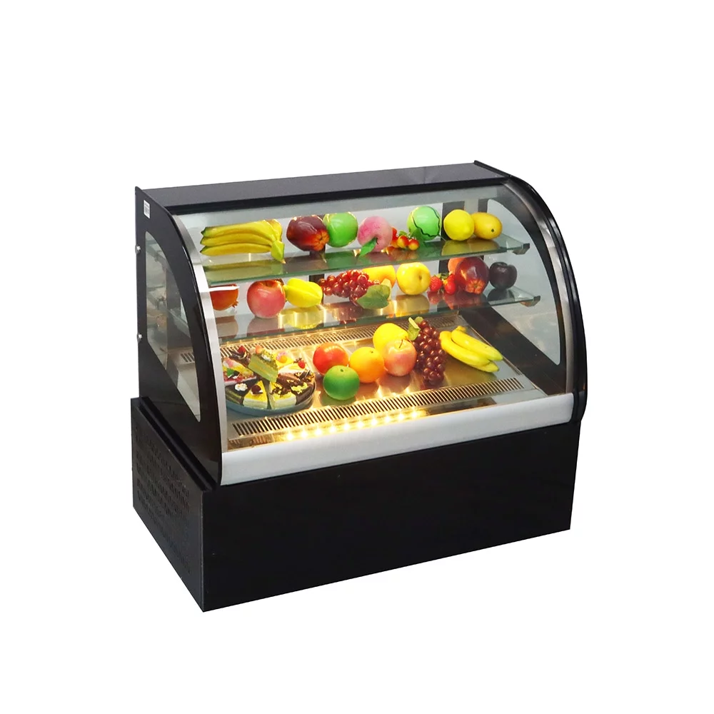INTBUYING Countertop Display Refrigerators Refrigerated Bakery Cake Showcase Cooling Display Case Commercial Bakery Cabinet with White LED Light Back Door with Moisture 220V