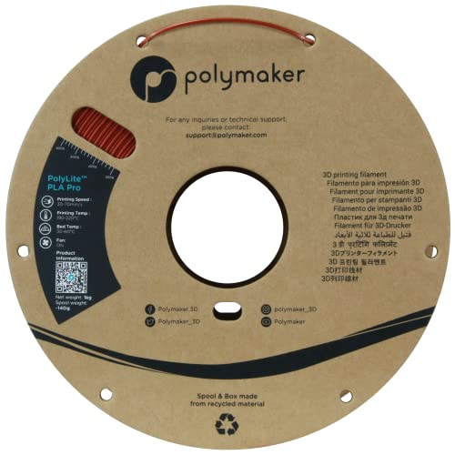 Polymaker PLA PRO Filament 1.75mm 1kg, Tough & High Rigidity White 3D Printing Filament, PolyLite PLA PRO 3D Printer Filament 1.75mm, Print with Most 3D Printers