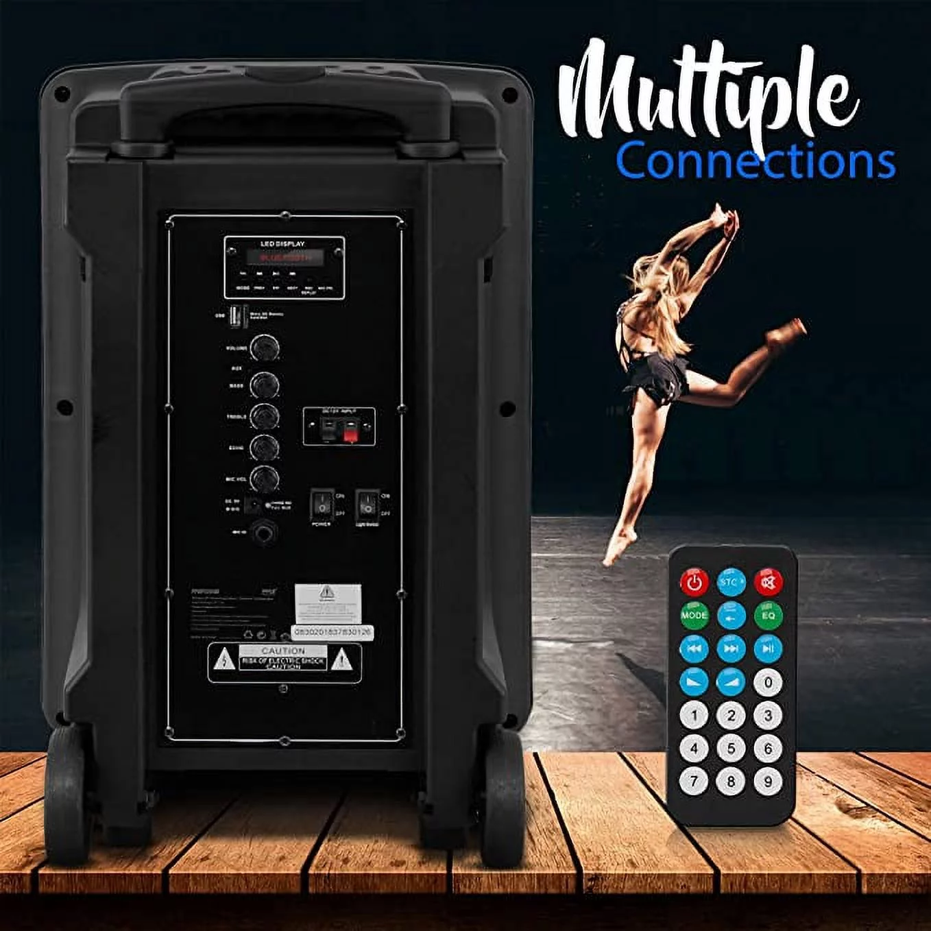 Pyle Wireless Portable PA Speaker System - 800W Powered Bluetooth Indoor & Outdoor DJ Stereo Loudspeaker