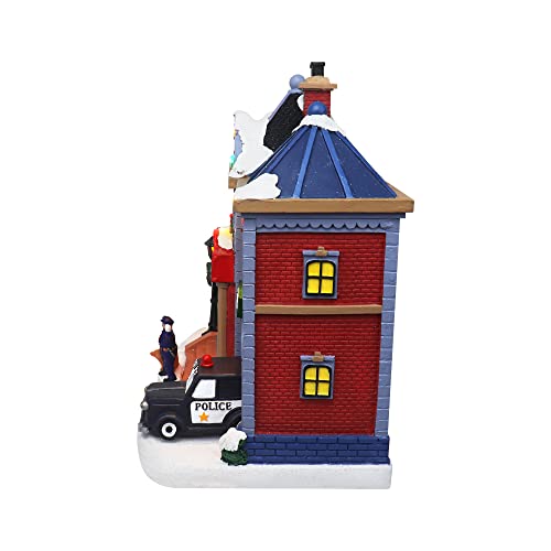 Christmas Village Sledding Down Hill - Lighted Musical Snow Village with 8 Animated Kids Going Down The Mountain